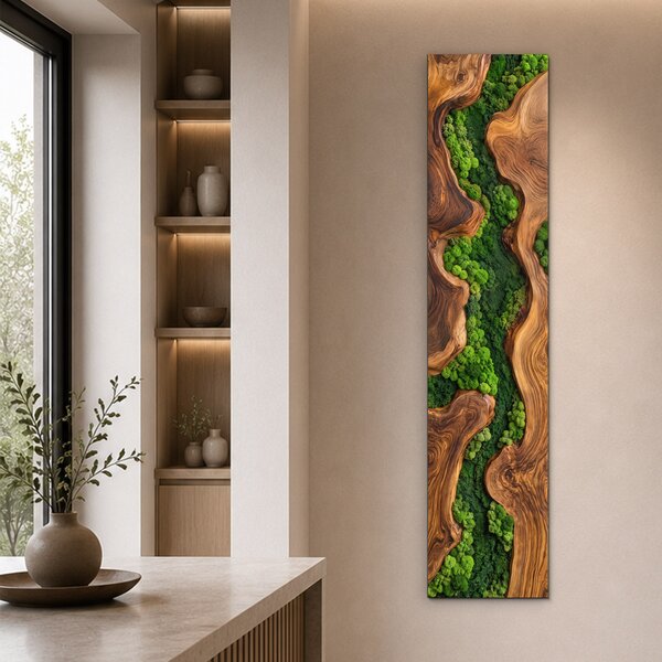DUBLEZ | Panel s imitací mechu - Meander | UV tisk, Premium