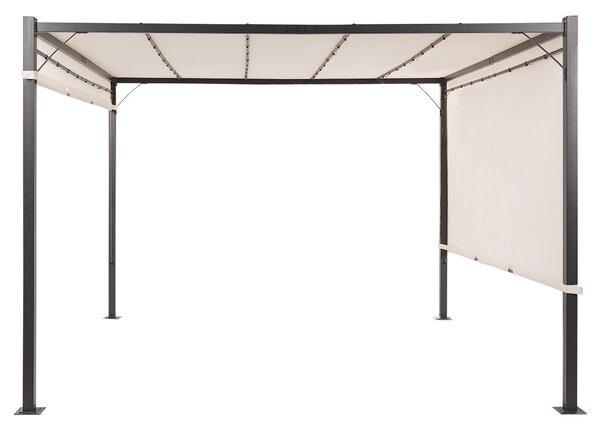 Zahradní pavilon LED PARGA 310 cm 310 cm Kov Béžová