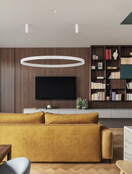 LED lustr Motif 150 bílé stmívatelné – Bílá
