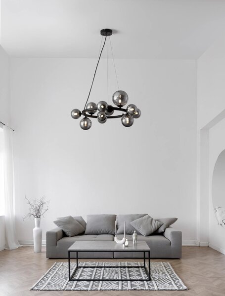 Retro lustr Odillia A 65 smoky – Kouřové sklo