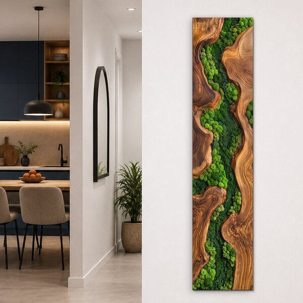 DUBLEZ | Panel s imitací mechu - Meander | UV tisk, Premium