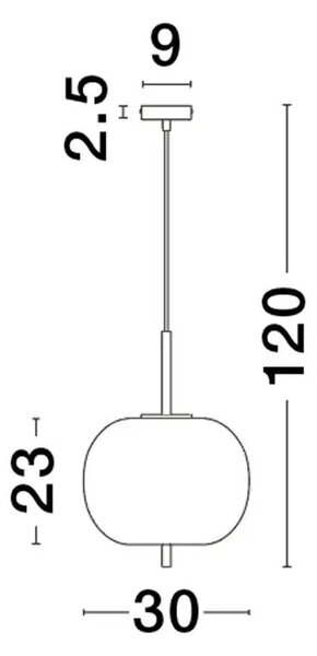 Lustr na lanku Lato 30 smoky – 30 x 10 x 4,2 cm