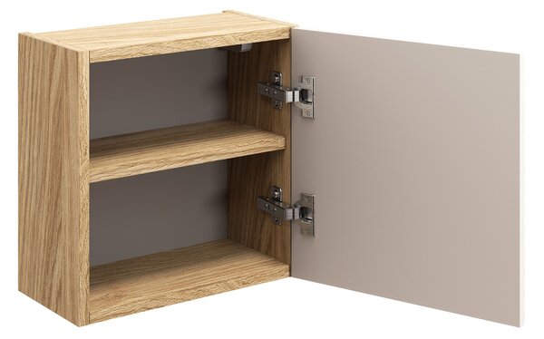 Comad Koupelnová skříňka závěsná horní Qubik Ocean Beige 35 béžová/dub olejovaný
