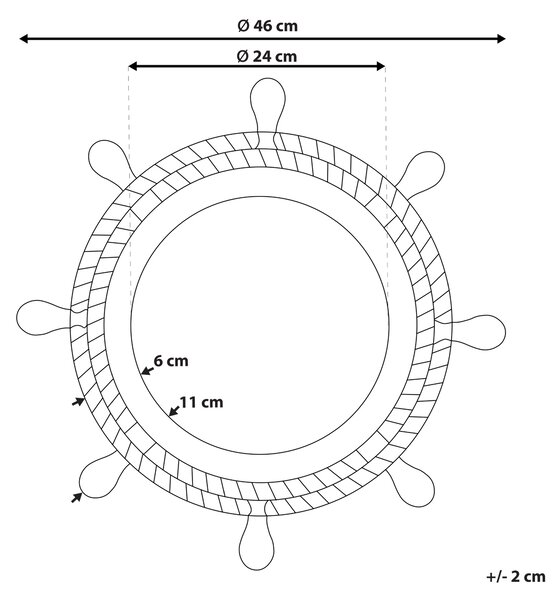Zrcadlo GORMAZ 46 cm 46 cm Hnědá