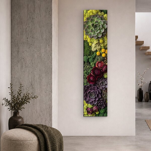 DUBLEZ | Panel se sukulenty a mechem - Jardin | UV tisk, Premium
