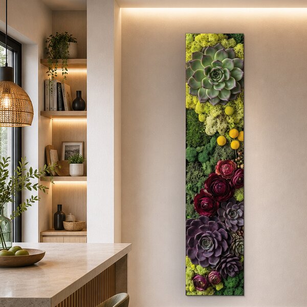 DUBLEZ | Panel se sukulenty a mechem - Jardin | UV tisk, Premium