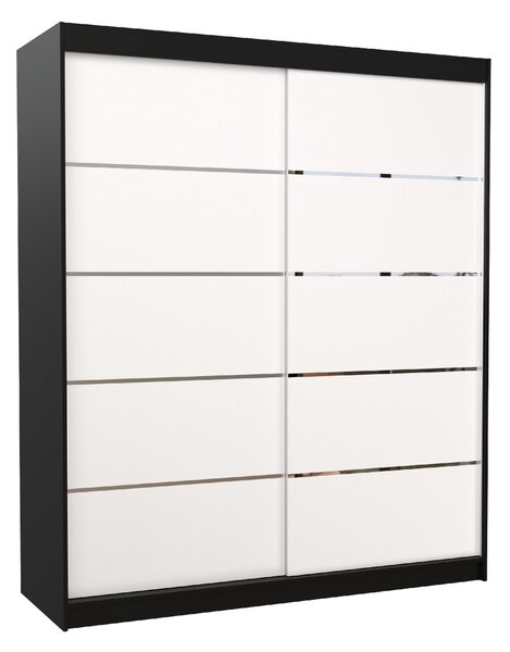 ADRK Šatní skříň posuvná SPECTRA BW 180, bílá/černá