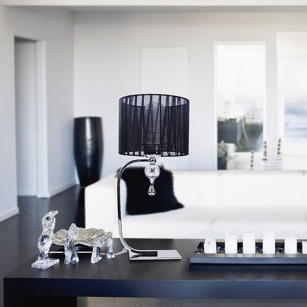 Retro stolní lampa Impress černé – Černá