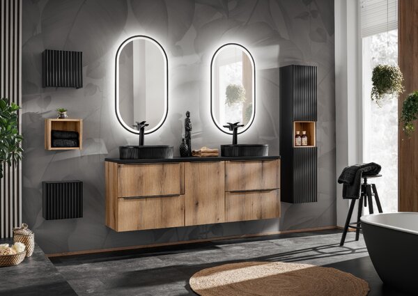 Comad Koupelnová skříňka závěsná horní Qubik Nova Oak 26 dub coast evoke