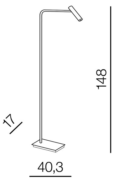 LED stojací lampa Fler – Černá