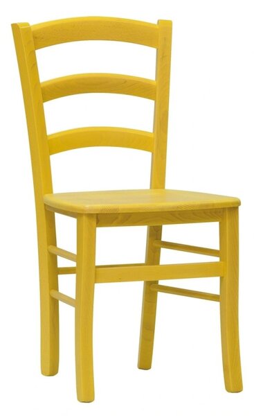 Jídelní dřevěná židle PAYSANE COLOR — masiv, více barev, nosnost 155 kg Žlutá Giallo
