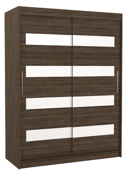 ADRK Šatní skříň posuvná MARTINEZ CH-WL 150, choco/bílý Lacobel