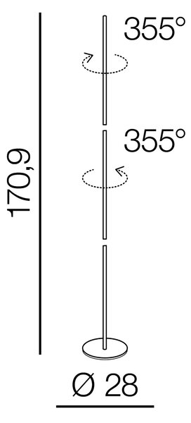LED stojací lampa Teta – Černá