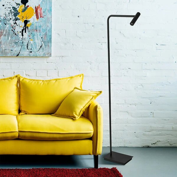 LED stojací lampa Fler – Černá