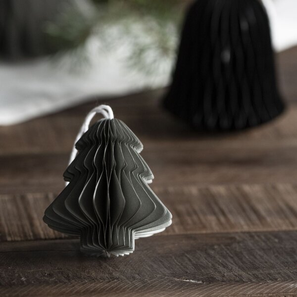 Ib Laursen Papírová ozdoba Christmas Tree - Grey IBL228