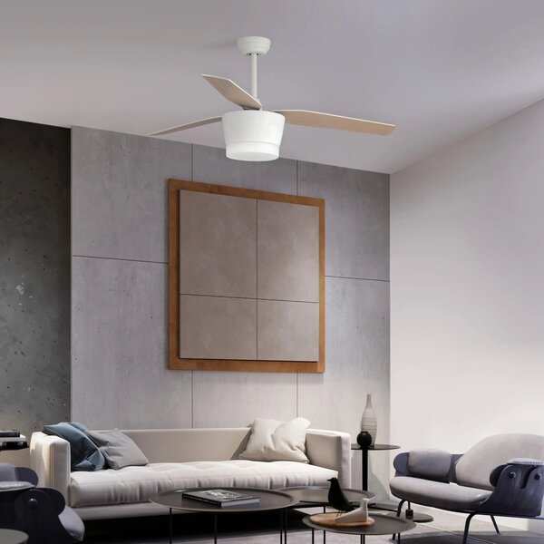 Stropní ventilátor Monsoon 13.2 bílé s dálkovým ovládáním – Bílá