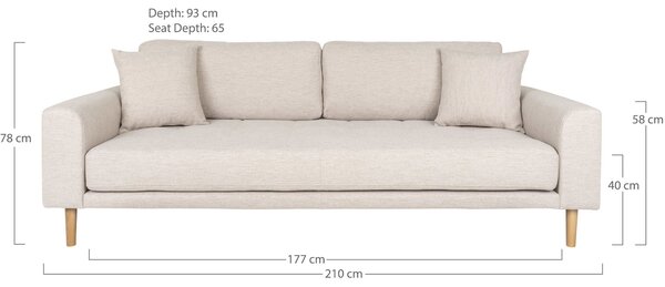 Pohovka třísedačka Lvaveriaora 3 (písková). Akce -20%