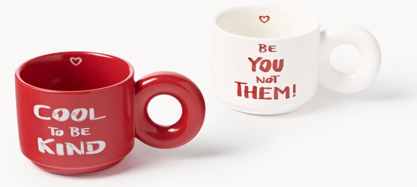 Sada stohovatelných porcelánových hrnků s dekorativním motivem Tutti, 2 díly