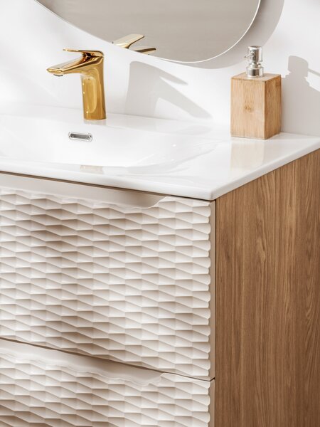Comad Koupelnová skříňka pod umyvadlo Ocean Beige 60 béžová/dub olejovaný