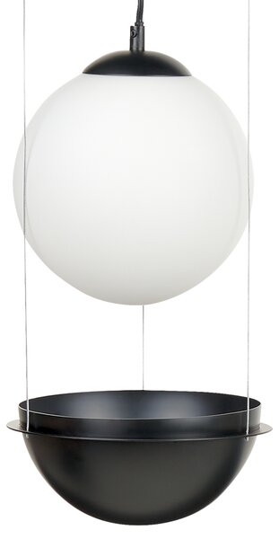 Závěsná lampa TOBINS Sklo Černá