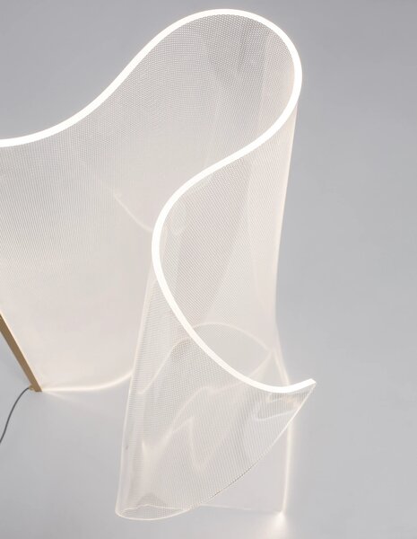 LED stojací lampa Siderno – Zlatá