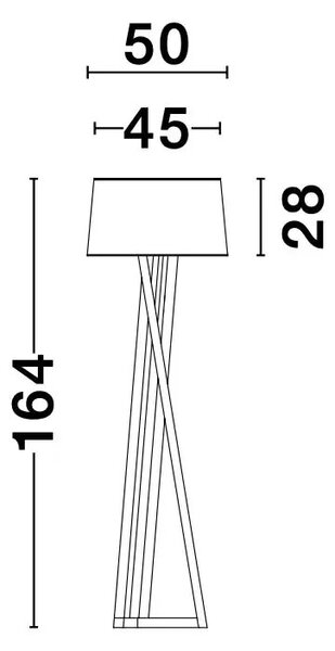 Dřevěná stojací lampa Salino B 50 Dřevo – Hnědá