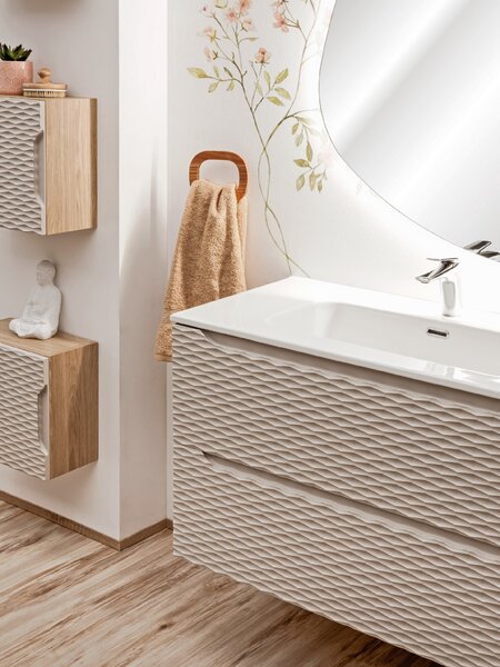 Comad Koupelnová skříňka pod umyvadlo Ocean Beige 70 béžová/dub olejovaný