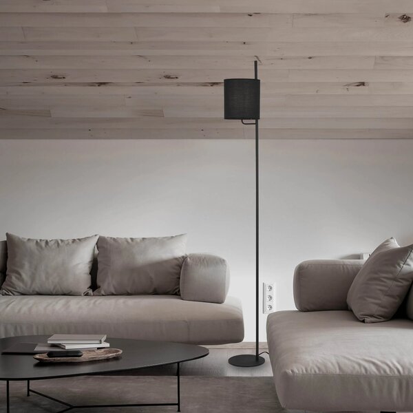 Retro stojací lampa Yama 20 černé – Černá