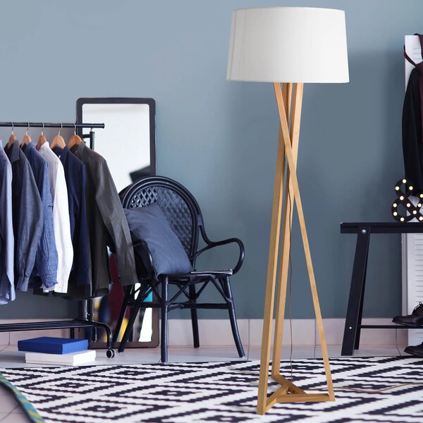 Dřevěná stojací lampa Salino B 50 Dřevo – Hnědá