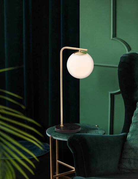 Designová stolní lampa Alvarez – Zlatá