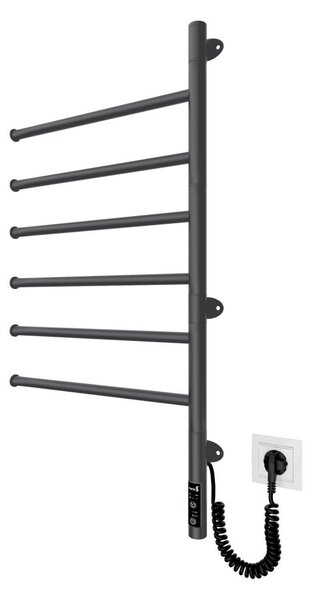 Elektr. otočný sušák na ručníky VEER 80W/230V 82,5x44,5 cm nerez/černá