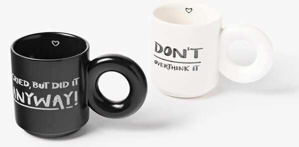 Sada stohovatelných porcelánových hrnků s dekorativním motivem Tutti, 2 díly
