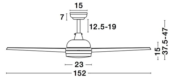Stropní ventilátor Flow 15.2 bílé s dálkovým ovládáním – Bílá
