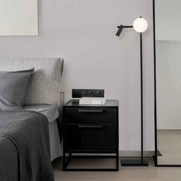 Moderní stojací lampa Joline – Černá