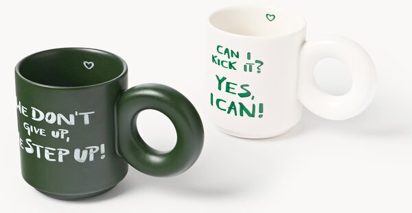 Sada stohovatelných porcelánových hrnků s dekorativním motivem Tutti, 2 díly