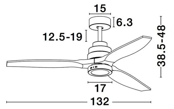 Stropní ventilátor Nature 132 bílé s dálkovým ovládáním – Bílá