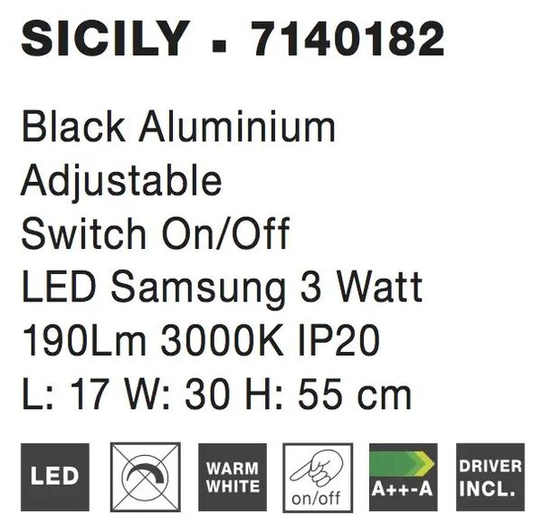 Designová stolní lampa Sicily – Černá