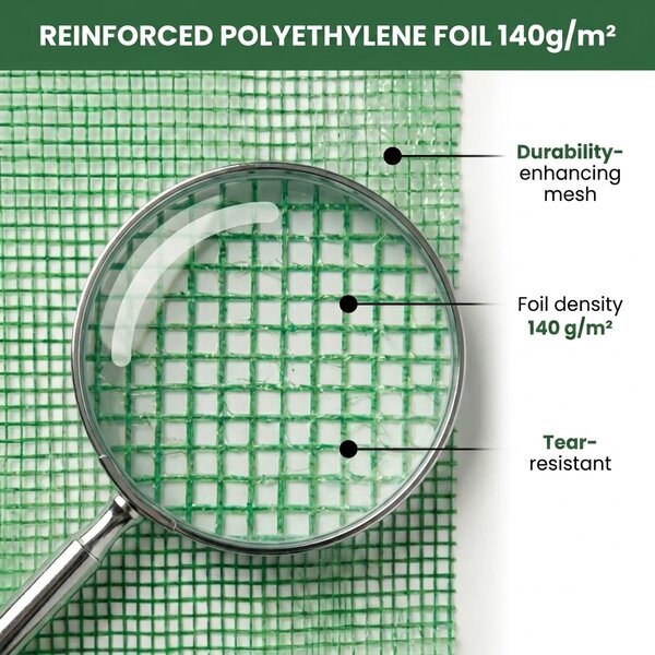 Přístěnný zahradní foliovník 100x200x210 cm LUMPAN - zelený