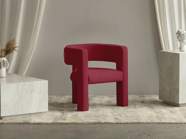 Vínové designové křeslo ALPAH B VELVET