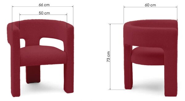 Vínové designové křeslo ALPAH B VELVET