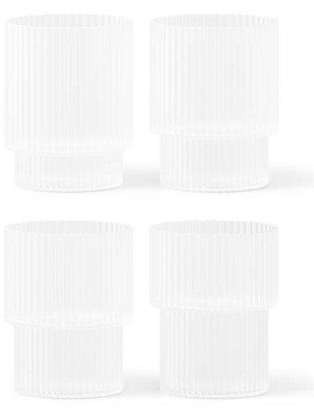 Ferm Living Sklenice Ripple set 4ks, frosted