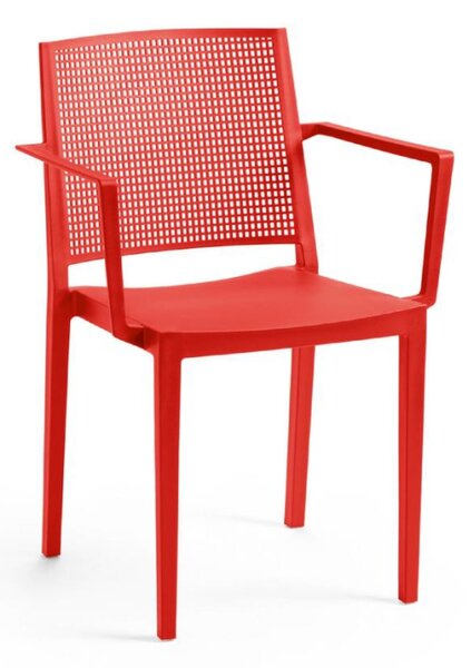 ROJAPLAST Zahradní židle - GRID ARMCHAIR, plastová Barva: červená