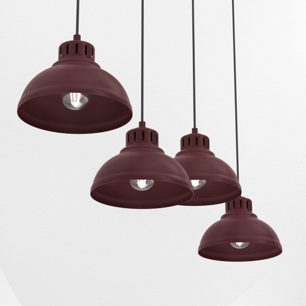 Lustr na lanku SVEN 4xE27/15W/230V burgundy