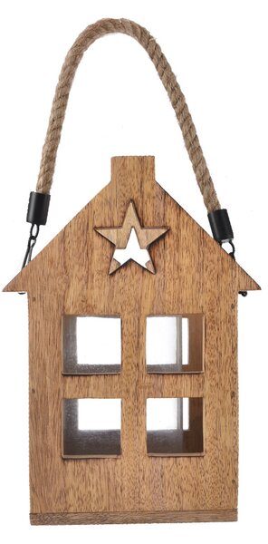 4Home Lucerna z mangového dřeva Shining Star, 18 x 15 x 25 cm