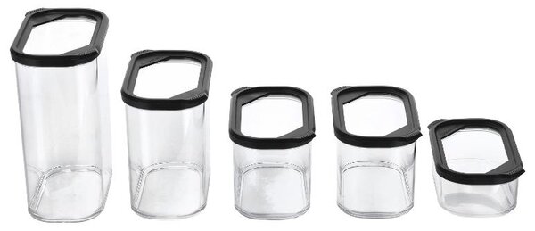 Silvercrest® Sada potravinových dóz (Sada 4 velikostí/černá) (100399645003)