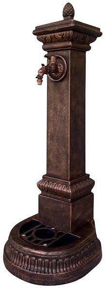 Vodovodní Litinový SLOUPEK AZTE XXL s KOHOUTKEM DRAK, měděná patina, 100 cm