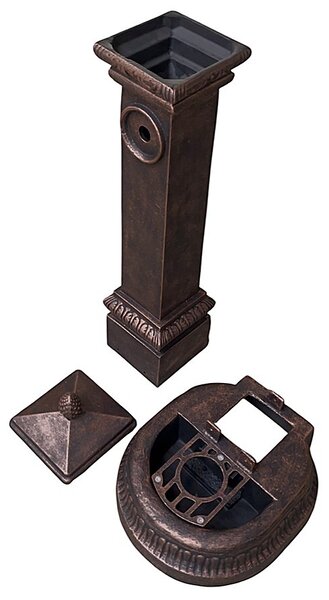 Vodovodní Litinový SLOUPEK AZTE XXL s KOHOUTKEM DRAK, měděná patina, 100 cm