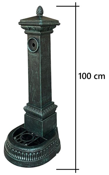 Vodovodní Litinový SLOUPEK AZTE XXL, zelená patina, 100 cm