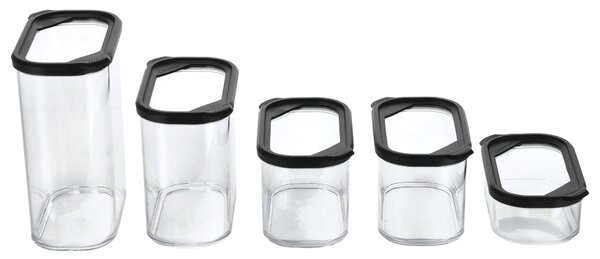 Silvercrest® Sada potravinových dóz (Sada 4 velikostí/černá) (100399645003)