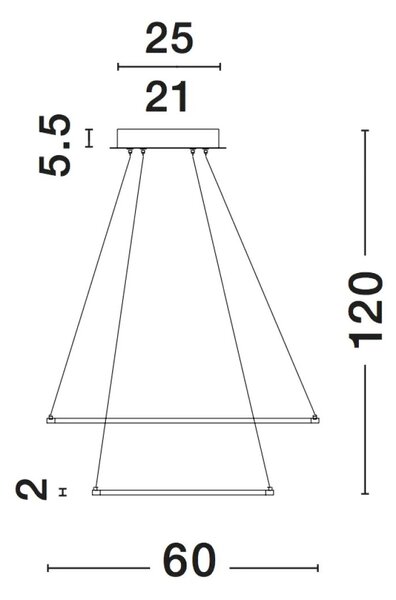 LED lustr Aria 75W 60 chrome – Šedá
